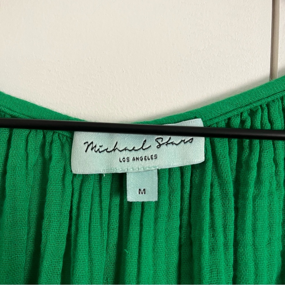 Michael Stars Short Sleeve Mini Dress Green - Picture 2 of 3